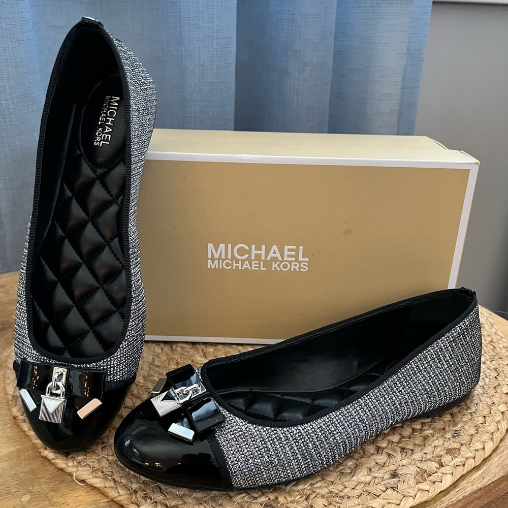 Michael Kors Women's Black and Gray Flats